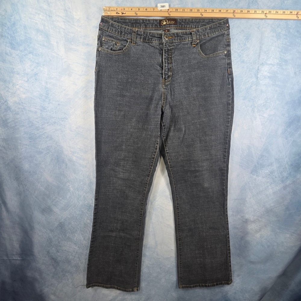 RF Jeans by Rafaella Women 16 Dark Wash Straight Leg Stretch Denim Blue Jeans